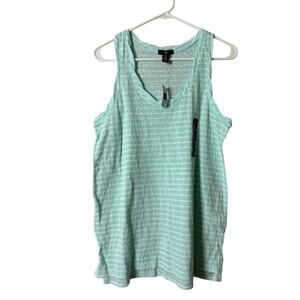 GAP Mint Green and White Sleeveless Tank Top Sz M